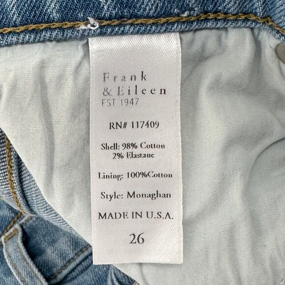 Frank & Eileen Monaghan Raw Hem High Rise Ankle Denim Jeans Womens Sz 26 - Picture 9 of 9